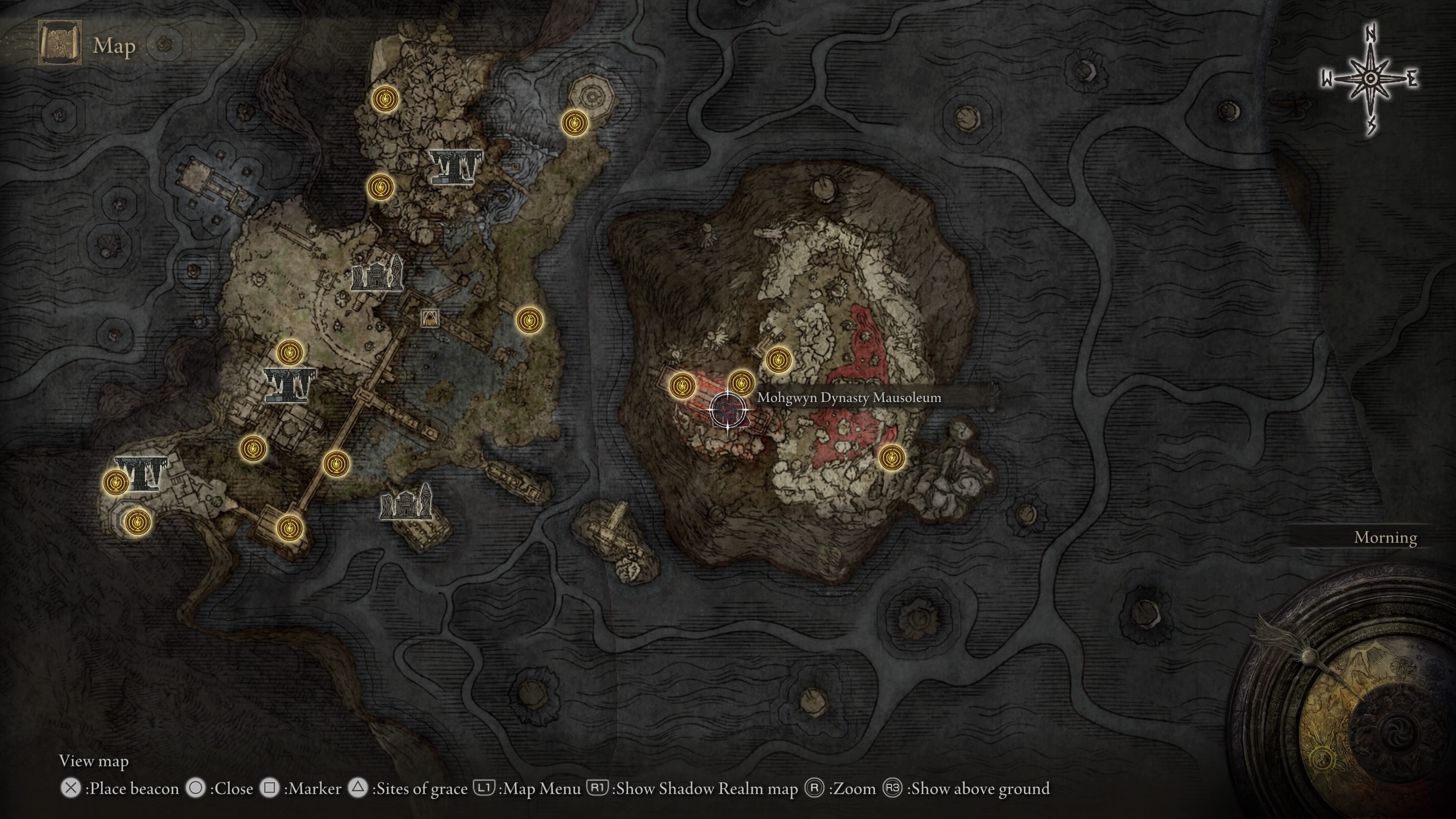 elden ring how to beat mohg location - a map from elden ring showing the location of a boss