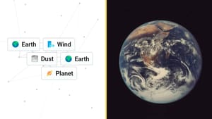 Infinite Craft Planet - An image of a planet in the game and a real-life one.